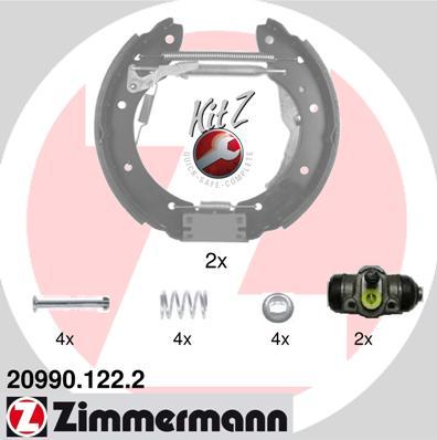 Zimmermann 20990.122.2 - Комплект тормозных колодок, барабанные unicars.by