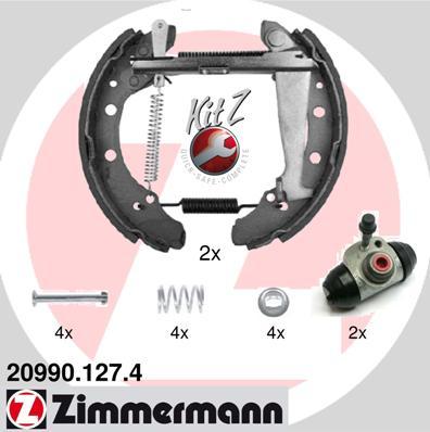 Zimmermann 20990.127.4 - Комплект тормозных колодок, барабанные unicars.by