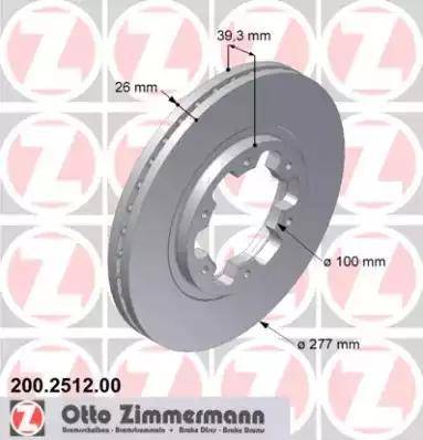 Zimmermann 200.2512.00 - Тормозной диск unicars.by