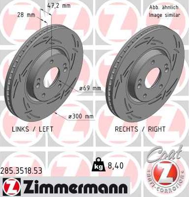 Zimmermann 285.3518.53 - Тормозной диск unicars.by