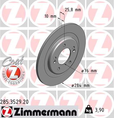 Zimmermann 285.3529.20 - Тормозной диск unicars.by