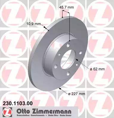 Zimmermann 230.1103.00 - Тормозной диск unicars.by