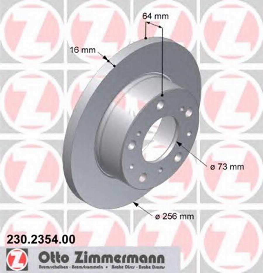 Zimmermann 230 2354 00 - Тормозной диск unicars.by