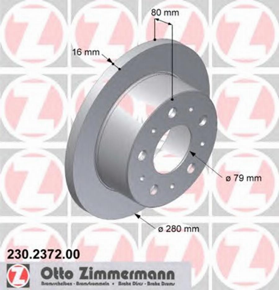 Zimmermann 230.2372.00 - Тормозной диск unicars.by