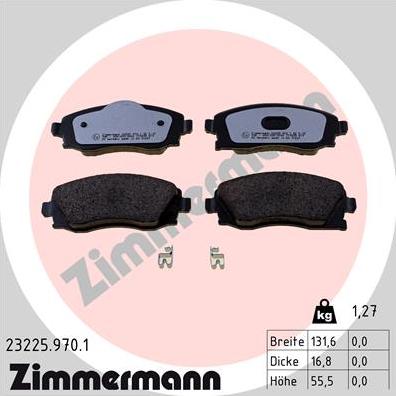 Zimmermann 23225.970.1 - Тормозные колодки, дисковые, комплект unicars.by