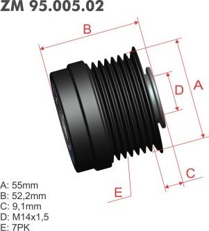 ZM ZM 95.005.02 - Шкив генератора, муфта unicars.by