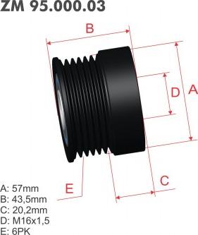 ZM ZM 95.000.03 - Шкив генератора, муфта unicars.by