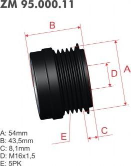 ZM ZM 95.000.11 - Шкив генератора, муфта unicars.by