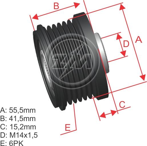 ZM ZM 96.005.51 - Шкив генератора, муфта unicars.by