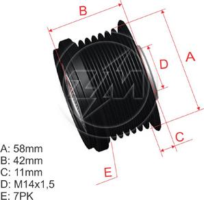 ZM ZM 96.005.08 - Шкив генератора, муфта unicars.by