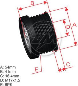 ZM ZM 96.005.17 - Шкив генератора, муфта unicars.by