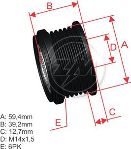 ZM ZM 96.005.25 - Шкив генератора, муфта unicars.by