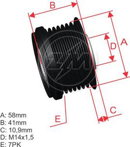 ZM ZM 96.005.23 - Шкив генератора, муфта unicars.by