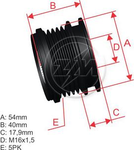 ZM ZM 96.000.48 - Шкив генератора, муфта unicars.by