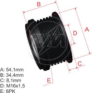 ZM ZM 96.000.34 - Шкив генератора, муфта unicars.by