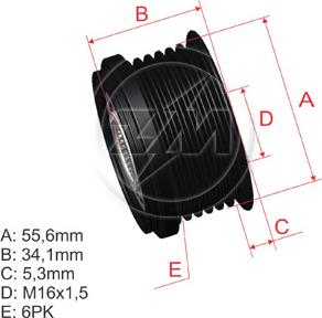 ZM ZM 96.000.38 - Шкив генератора, муфта unicars.by