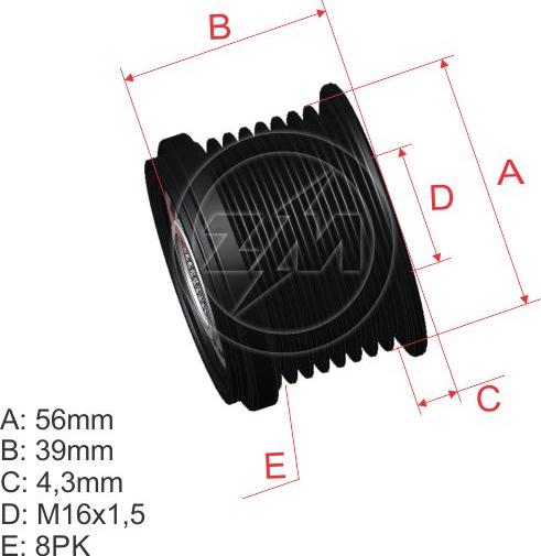 ZM ZM 96.000.22 - Шкив генератора, муфта unicars.by