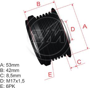 ZM ZM 96.010.05 - Шкив генератора, муфта unicars.by