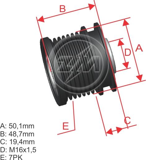 ZM ZM 96.012.09 - Шкив генератора, муфта unicars.by