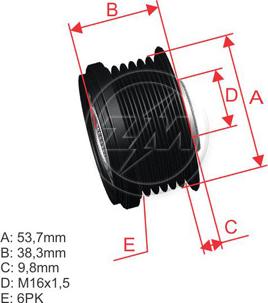 ZM ZM 96.012.06 - Шкив генератора, муфта unicars.by