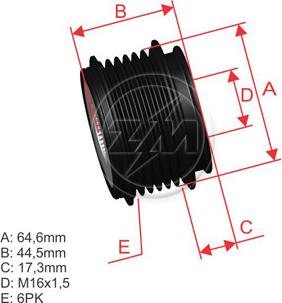 ZM ZM 96.012.14 - Шкив генератора, муфта unicars.by