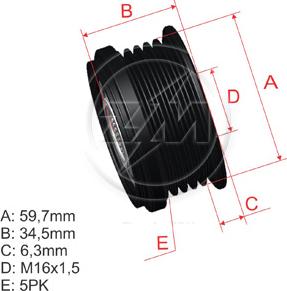 ZM ZM 96.012.16 - Шкив генератора, муфта unicars.by