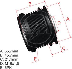 ZM ZM 96.012.17 - Шкив генератора, муфта unicars.by