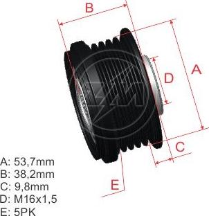 ZM ZM 96.012.35 - Шкив генератора, муфта unicars.by