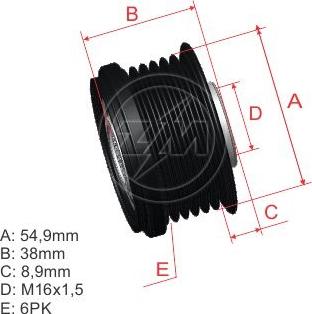 ZM ZM 96.012.33 - Шкив генератора, муфта unicars.by