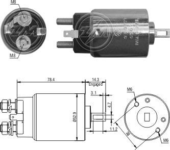 ZM ZM-980 - Тяговое реле, соленоид, стартер unicars.by