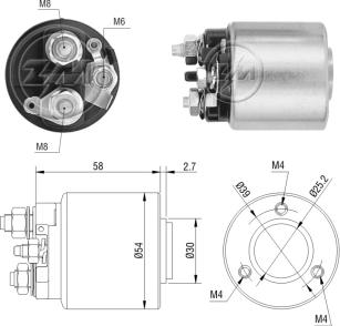 ZM ZM-591 - Тяговое реле, соленоид, стартер unicars.by