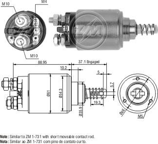 ZM ZM-543 - Тяговое реле, соленоид, стартер unicars.by