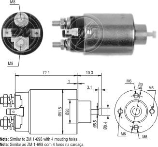 ZM ZM-5698 - Тяговое реле, соленоид, стартер unicars.by