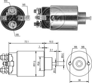 ZM ZM-695 - Тяговое реле, соленоид, стартер unicars.by