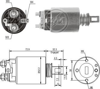 ZM ZM 687 - Тяговое реле, соленоид, стартер unicars.by