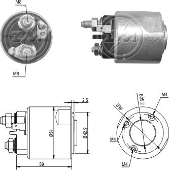 ZM ZM2495 - Тяговое реле, соленоид, стартер unicars.by