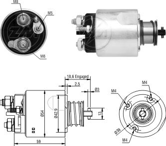 ZM ZM7492 - Тяговое реле, соленоид, стартер unicars.by