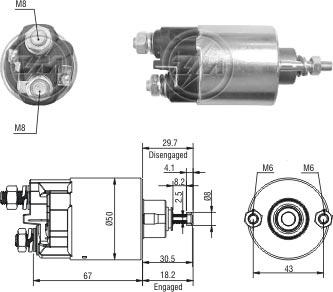 ZM ZM709 - Тяговое реле, соленоид, стартер unicars.by