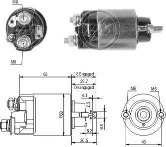 ZM ZM-707 - Тяговое реле, соленоид, стартер unicars.by