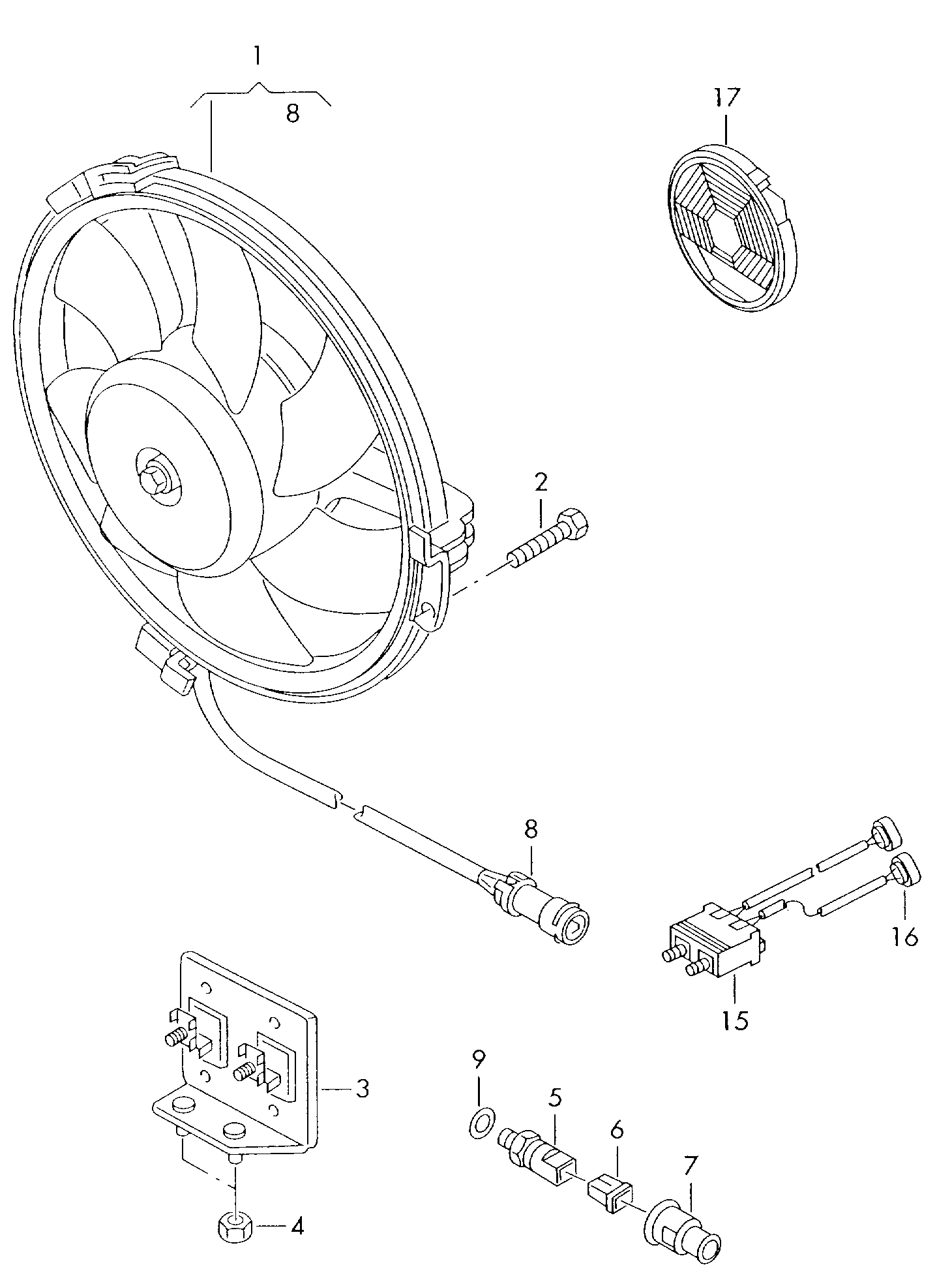 AUDI 893 959 481 - Термовыключатель, вентилятор радиатора / кондиционера unicars.by