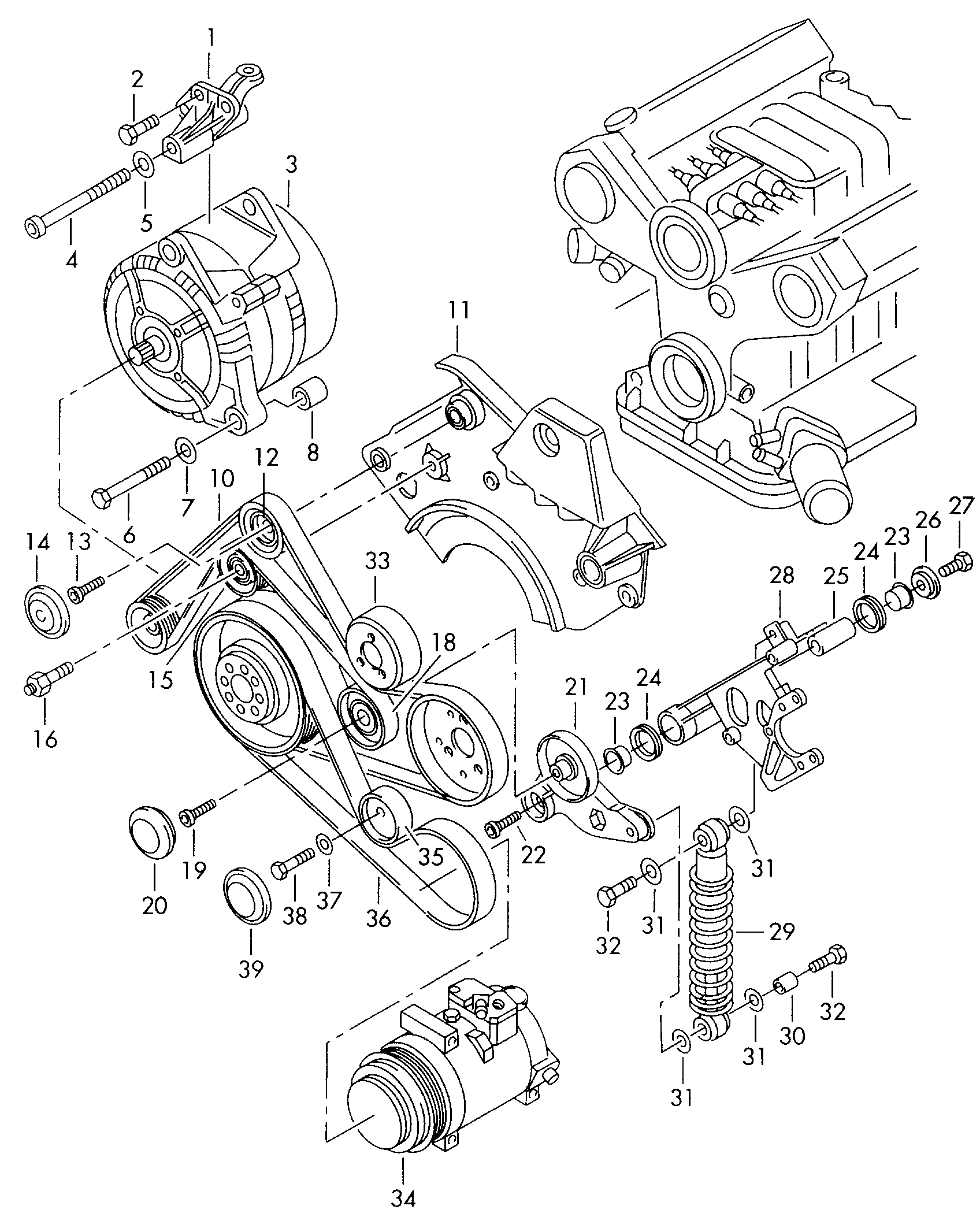 Seat 059 903 341 A - Ролик, поликлиновый ремень unicars.by