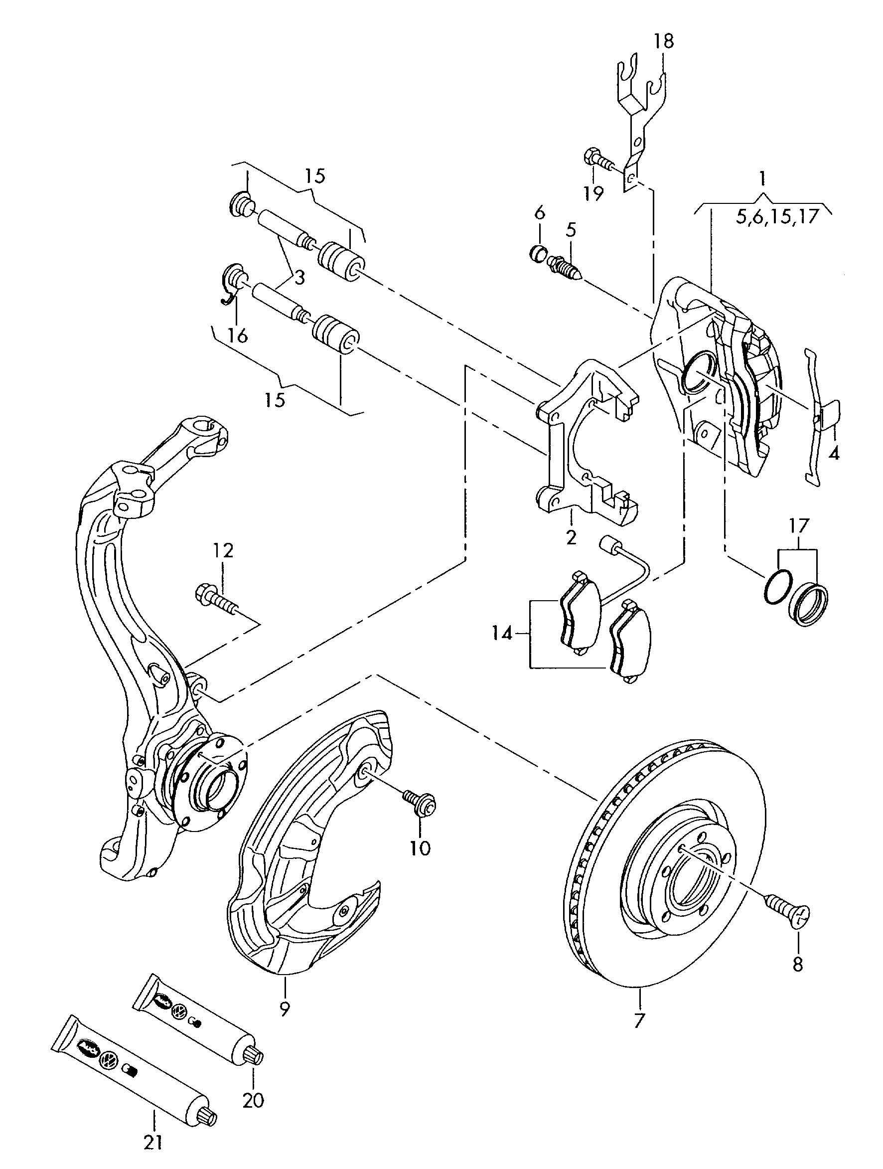 AUDI 4F0698151D - Тормозные колодки, дисковые, комплект unicars.by