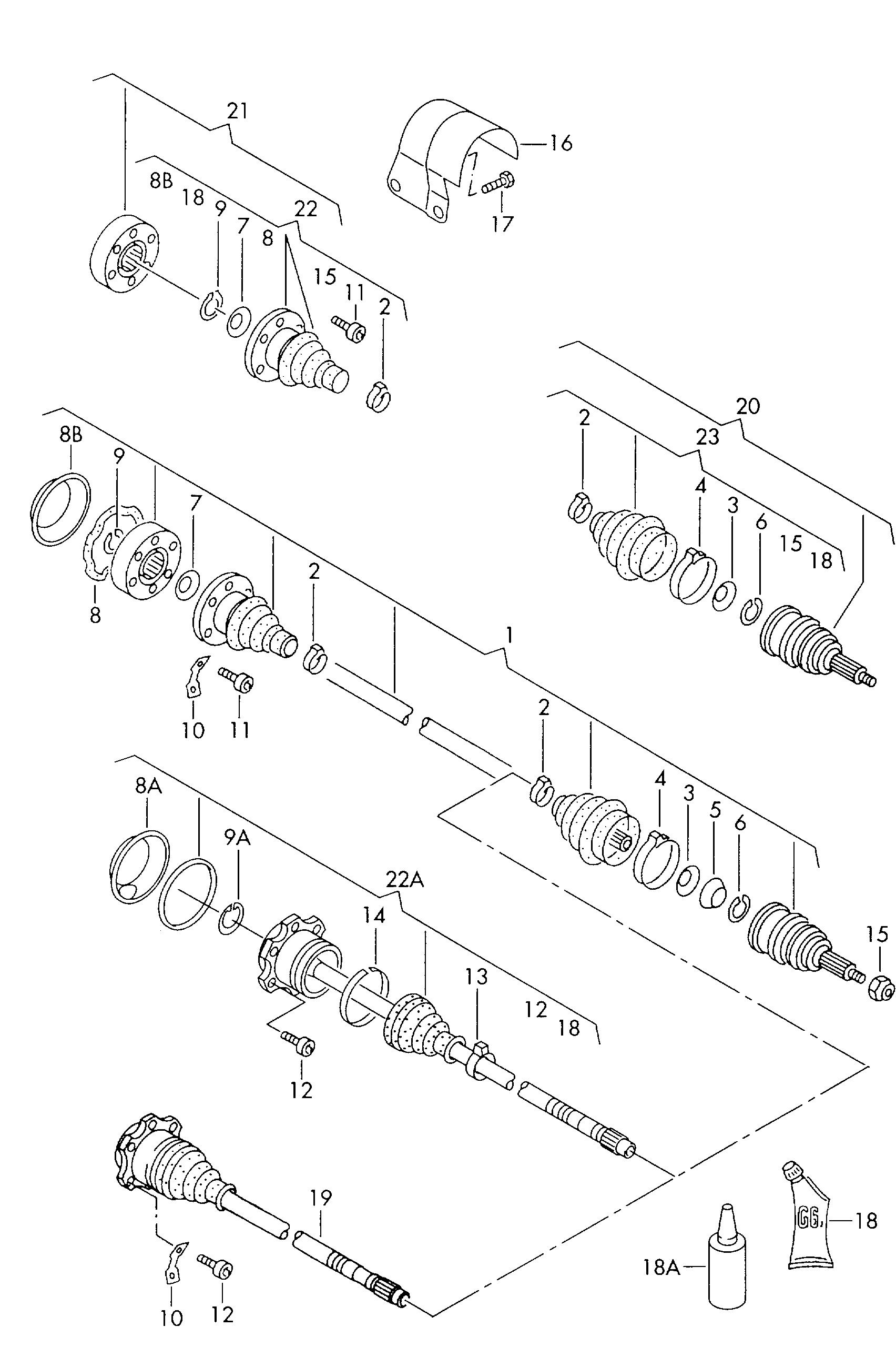 Seat 1J0 498 103 E - Шарнирный комплект, ШРУС, приводной вал unicars.by