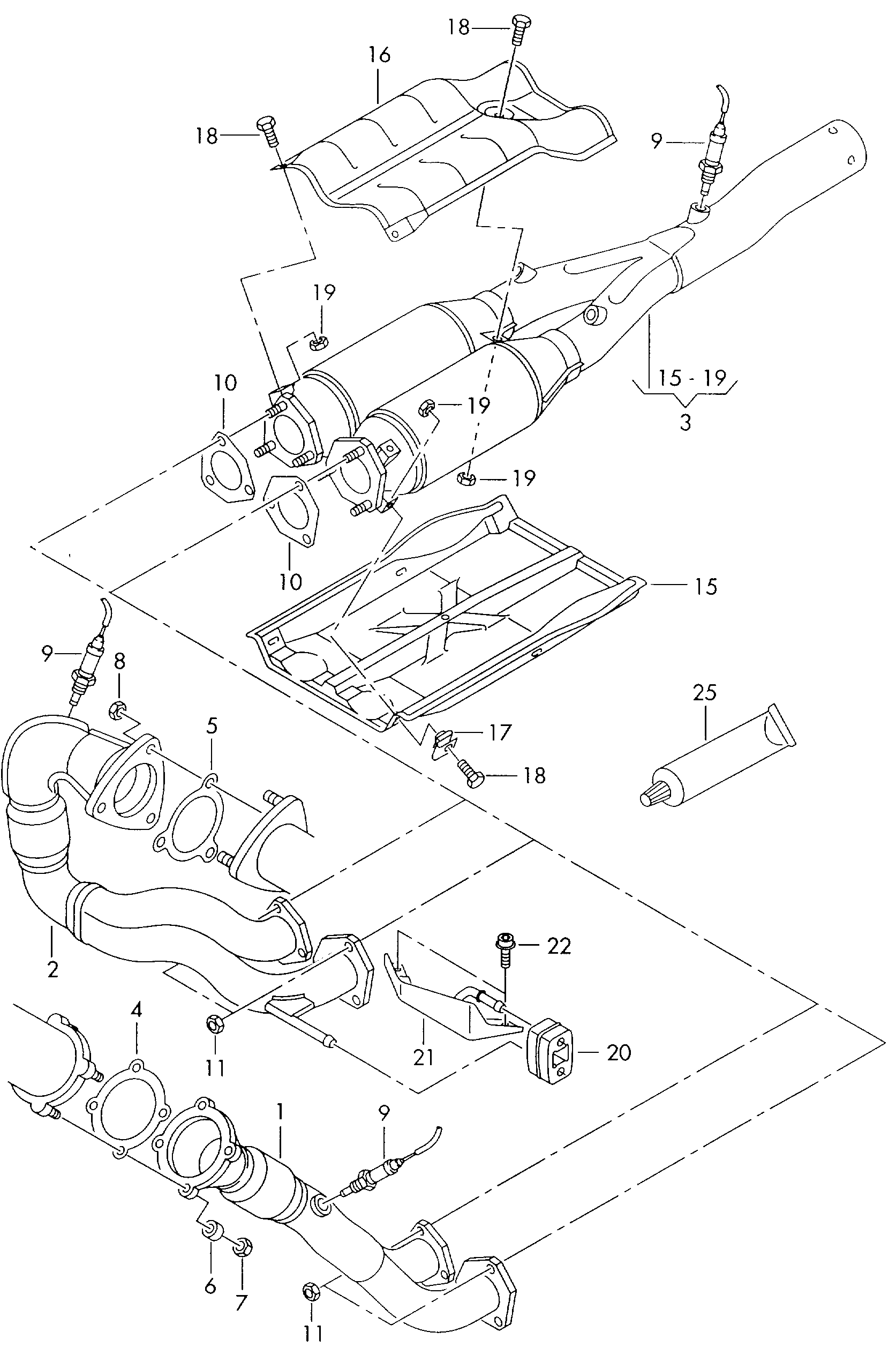 VW 191253232A - Прокладка, труба выхлопного газа unicars.by