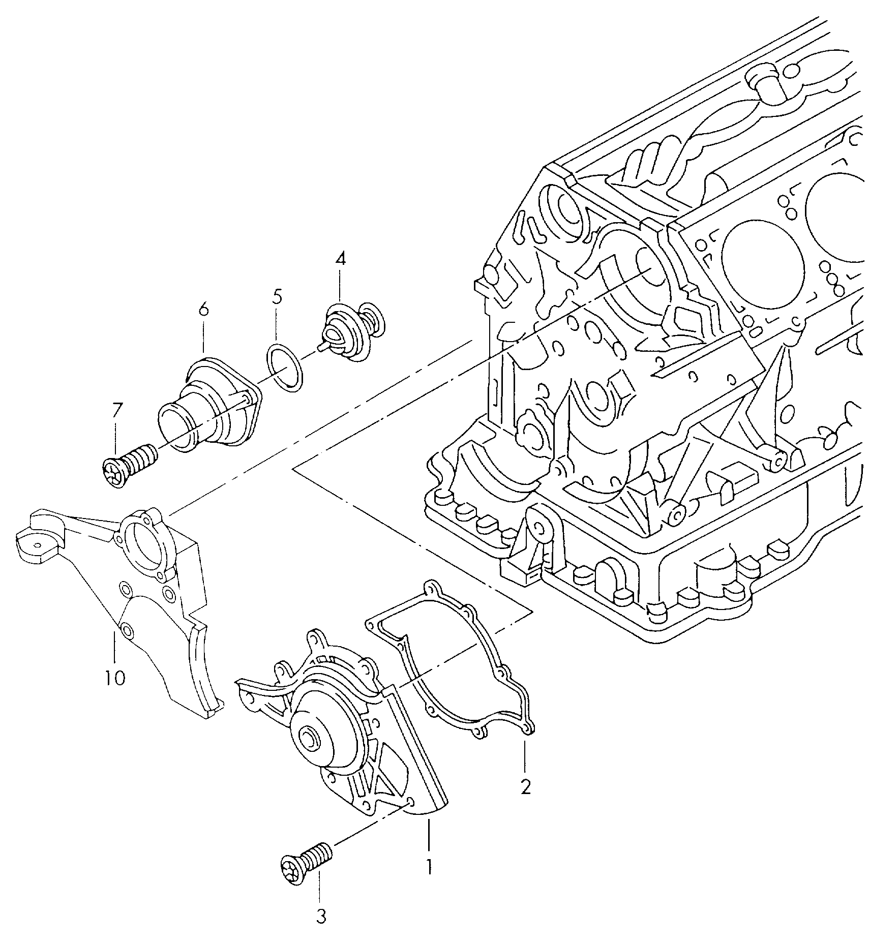 VW 077 121 113 B - Термостат охлаждающей жидкости / корпус unicars.by