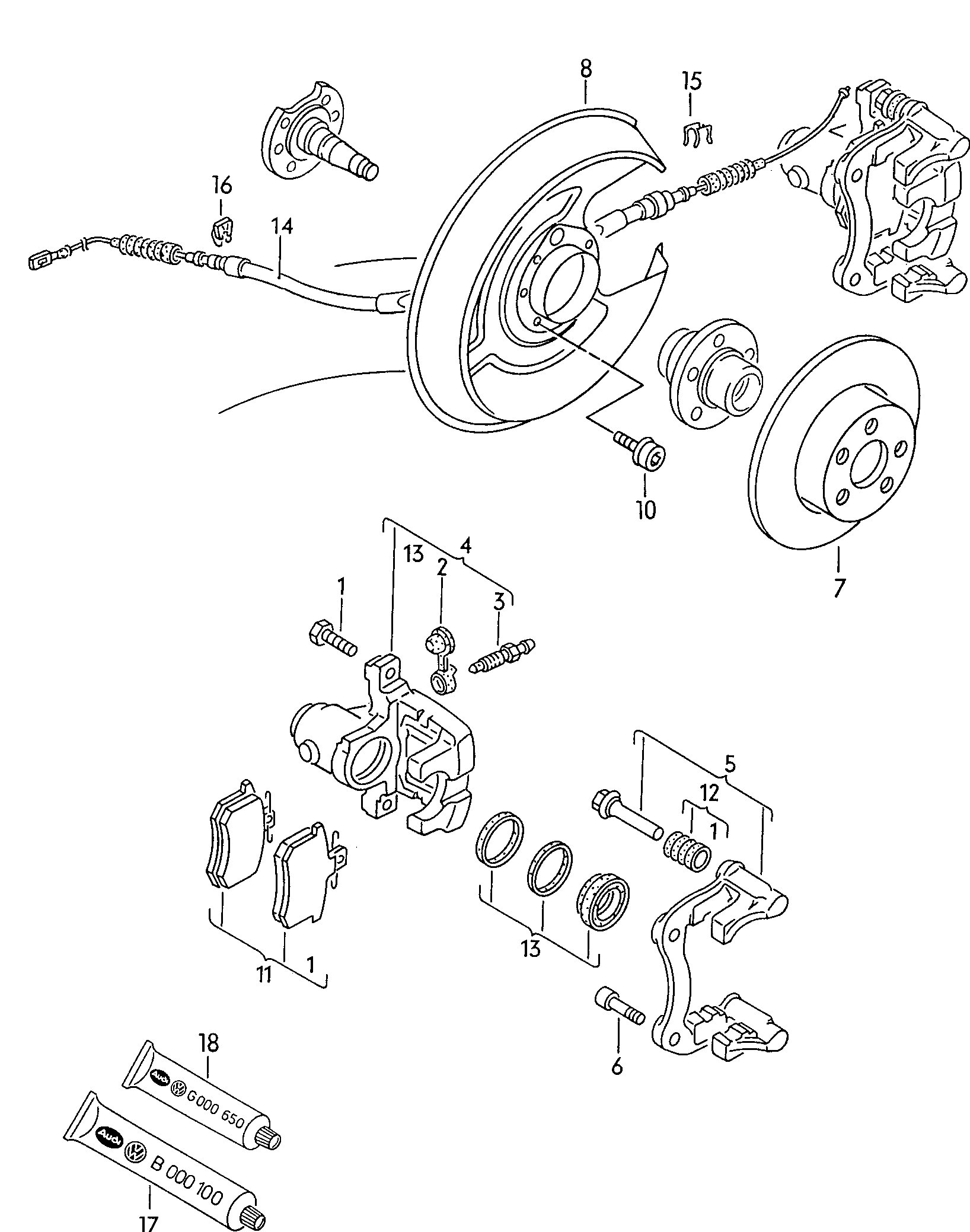 AUDI 443 698 451 C - Тормозные колодки, дисковые, комплект unicars.by