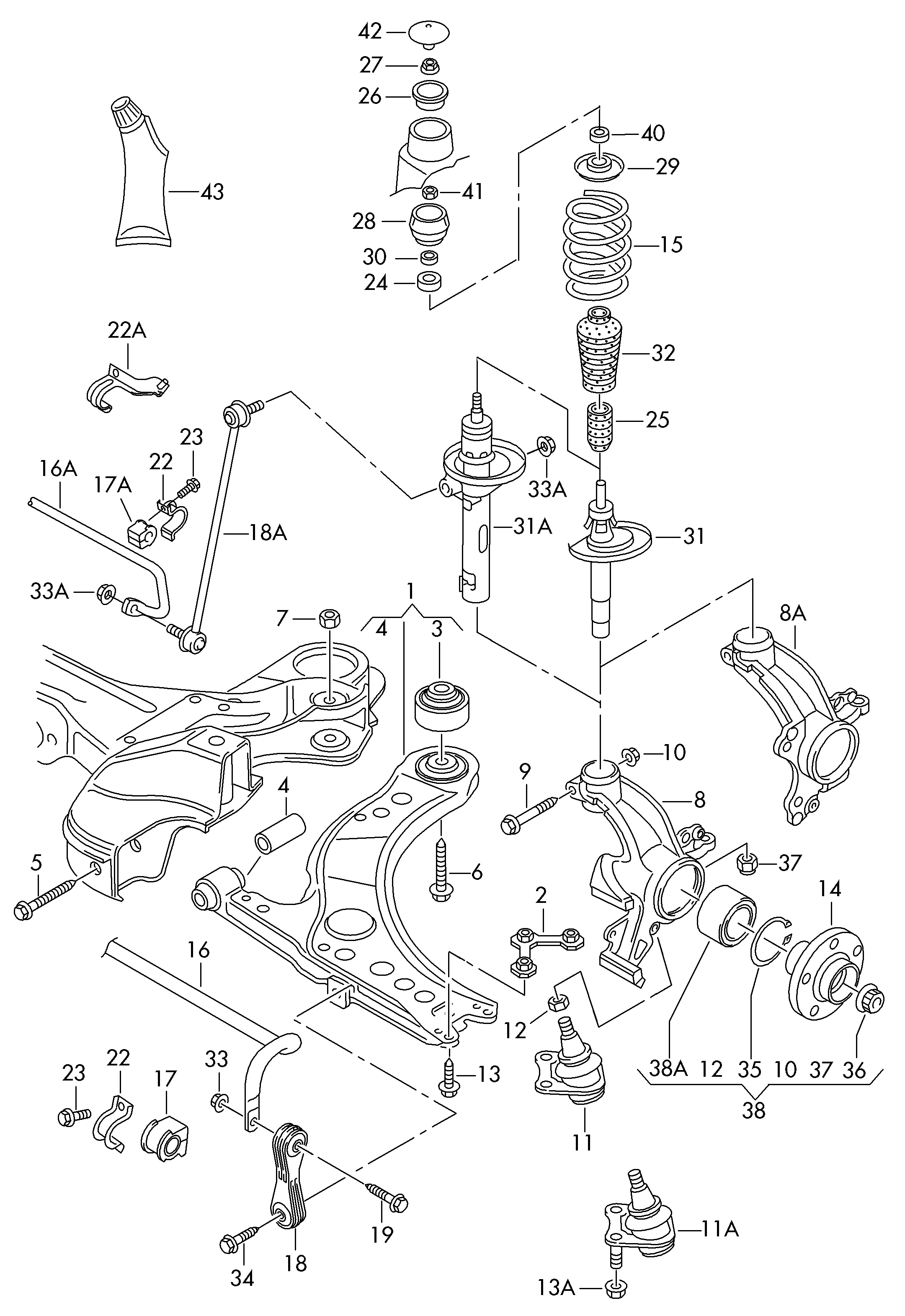 VW 1J0 411 314 S - Втулка стабилизатора unicars.by