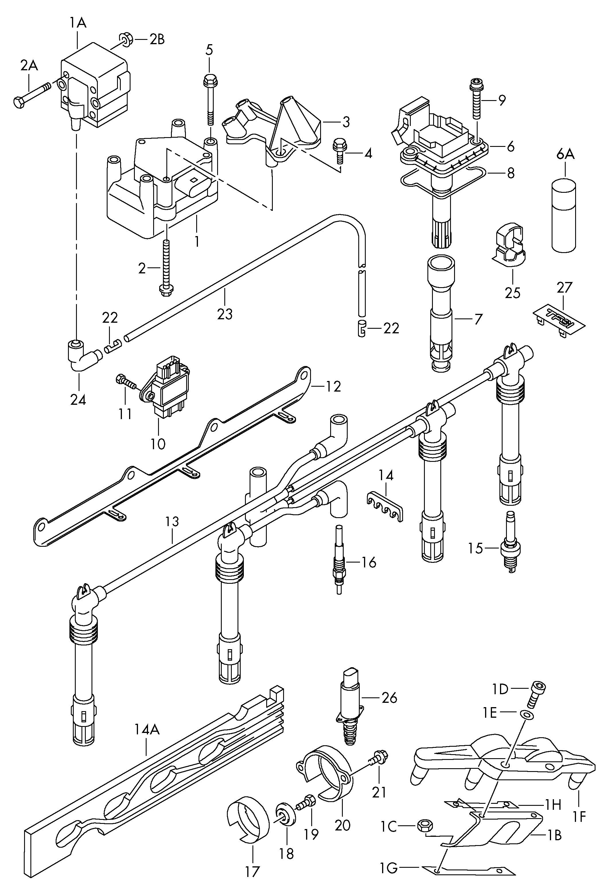 VW 06A 905 409 H - Комплект проводов зажигания unicars.by