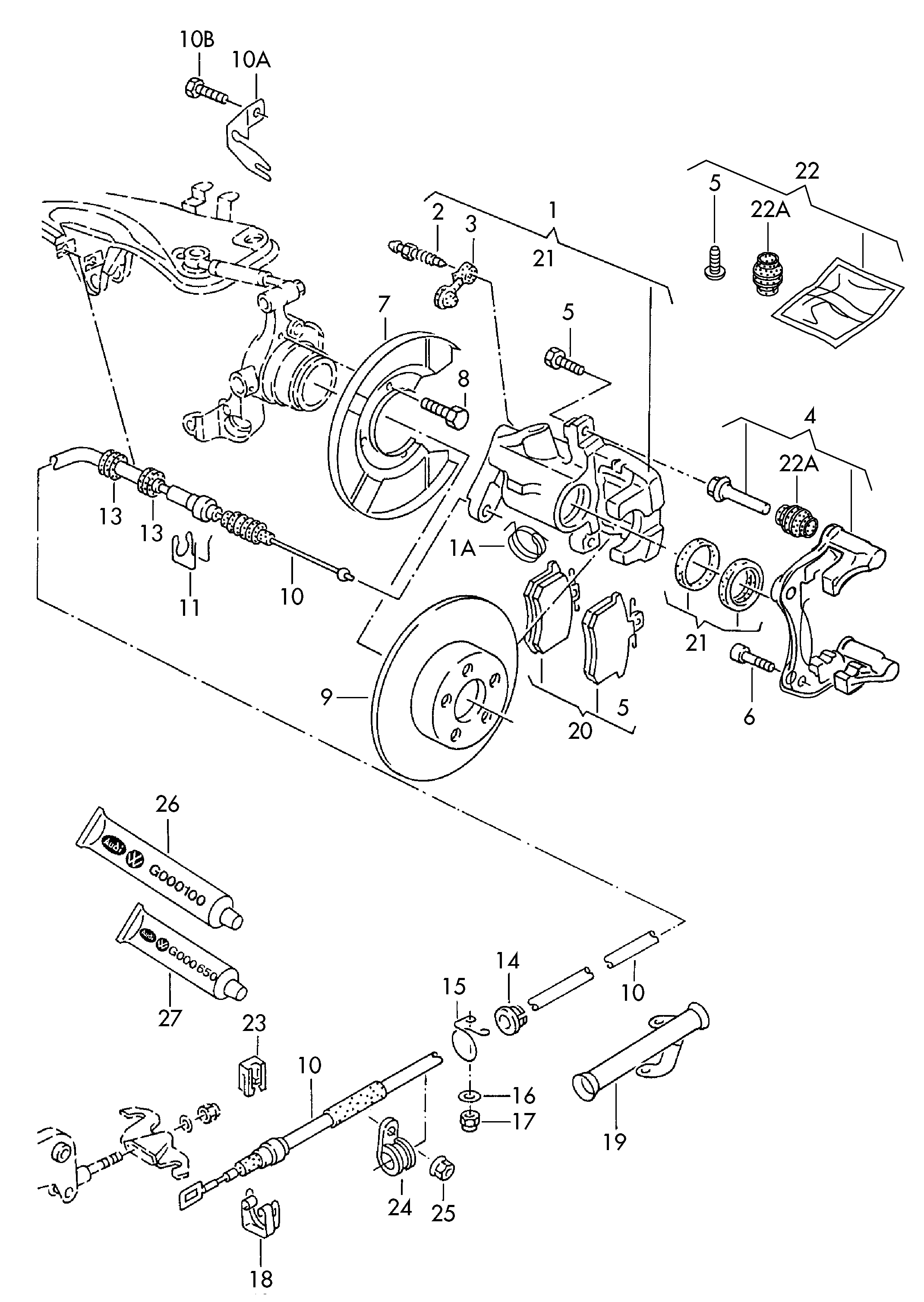 VAG 4D0 698 451 G - Тормозные колодки, дисковые, комплект unicars.by