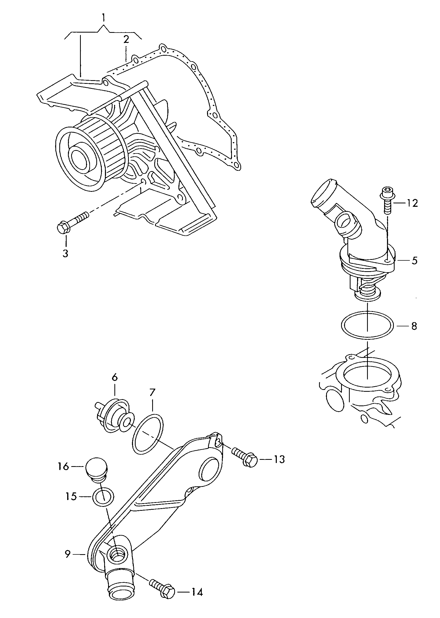 VAG 078 121 113 F - Термостат охлаждающей жидкости / корпус unicars.by